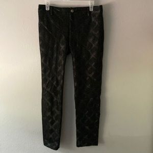 BOSCH Black Satin Print Details Stretch Pants 40 US M/10